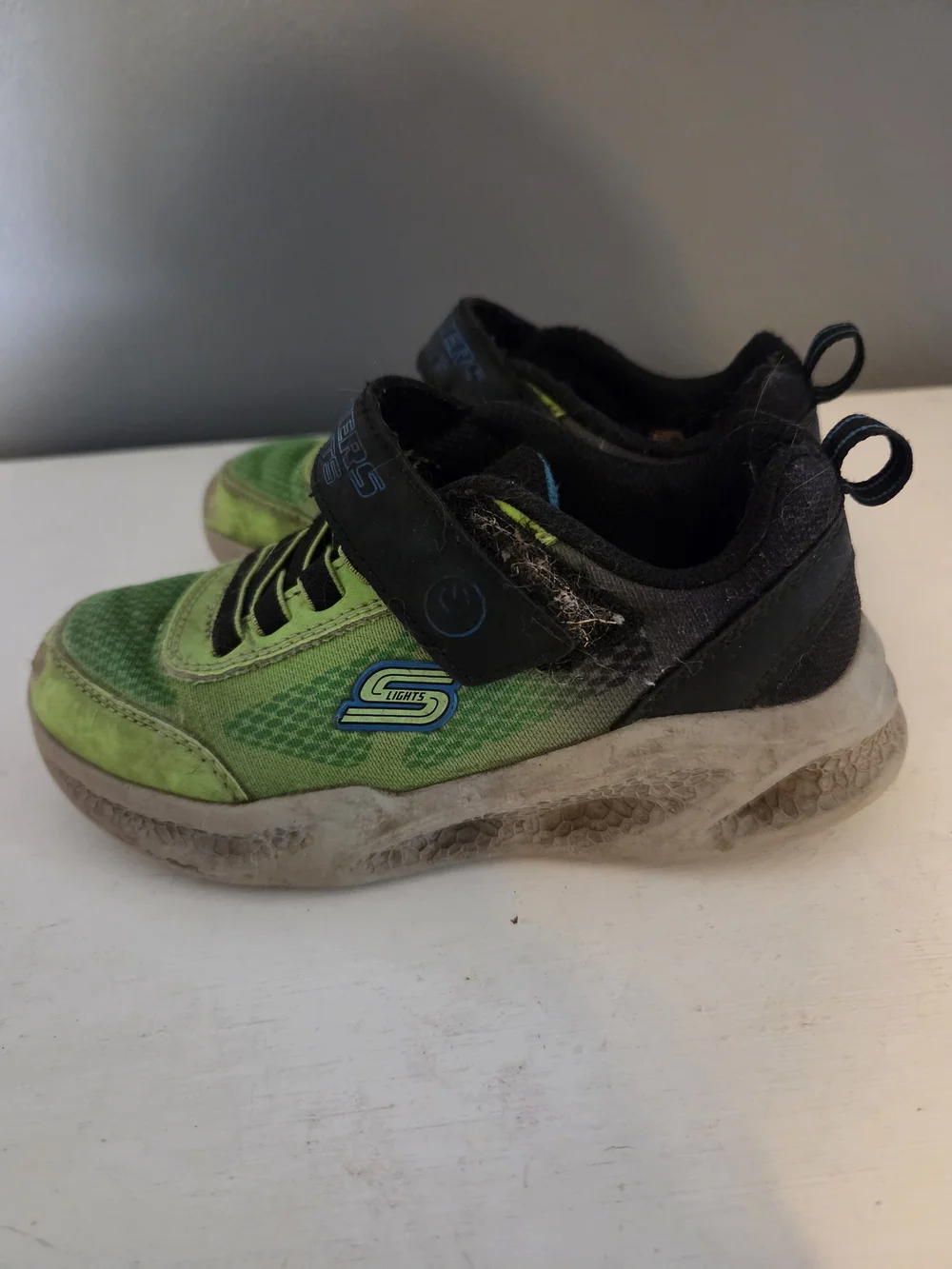 Skechers Kids Black Sandals with Blue Accents